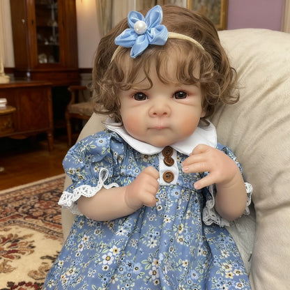 AONPENG Full Vinyl Body 45 CM Sweet Reborn Baby Doll Toy for Girl Lifelike Handmade Fashion Birthday Gift Play House Bedtime Toy
