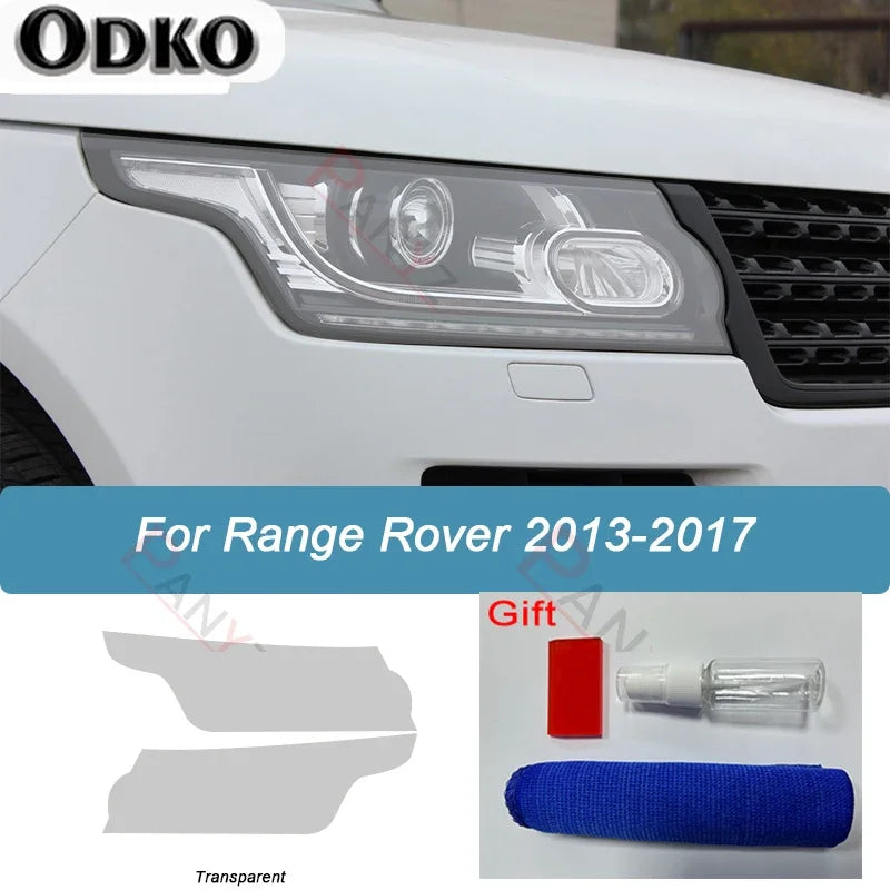 Car Headlight Protective Film Smoked Black Tint Wrap Vinyl Transparent TPU Protective  For Range Rover Vogue L405 2013-2021