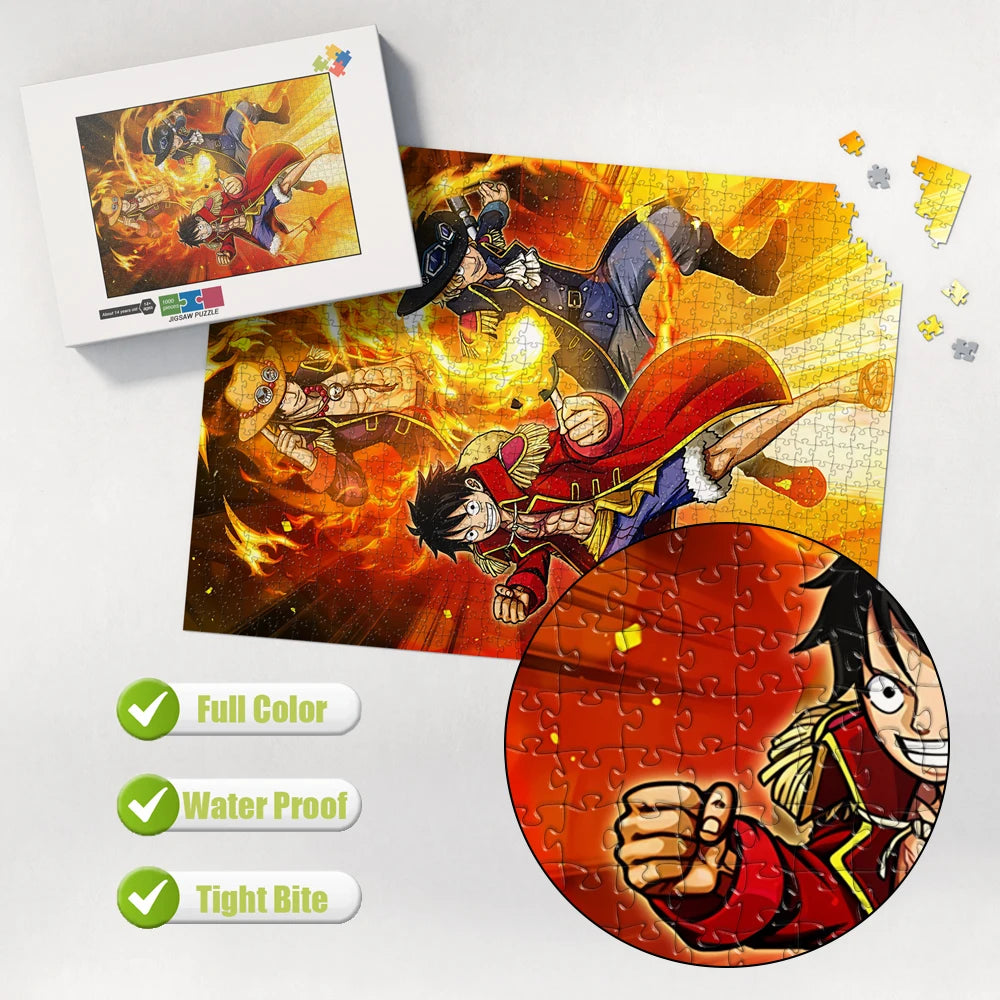 One Piece Anime Jigsaw Puzzles for Kids/adults Various Sizes of Wooden/cardboard Jigsaw Puzzles with Box Diy Educational Toys