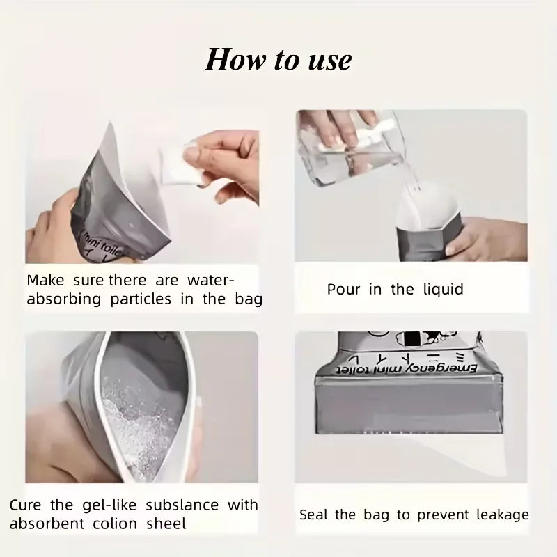 Disposable Urine & Vomit Bags, 700ML Portable Urinal for Women/Men, Emergency Travel, Camping, Traffic Jam, Pregnant, Patient