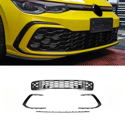 Front Bumper Grill 2021-2023 Accessories for Vw Golf 8 Mk8 R-Line GTI Sports Version Front Air Inlet Grille Fog Lamp Trim Kits