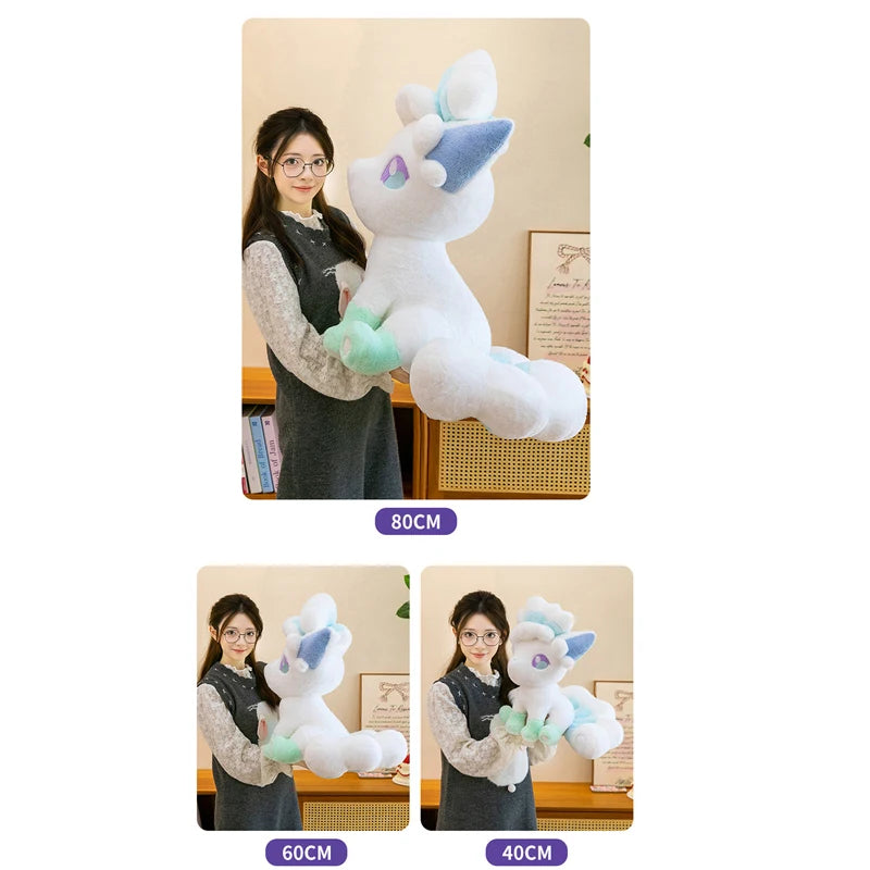 40/80cm Kawaii Espurr Pokemon Plush Toys Alolan Vulpix Doll Cute Large Pokémon Plushie Stuffed Pillow Gift for Kid Birthday Xmas