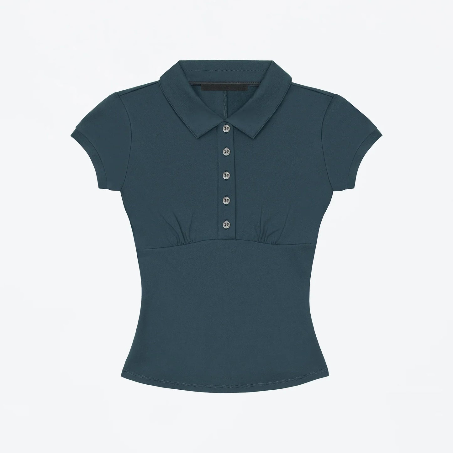 Tank Polo Collar Short-Sleeve T-Shirt, Slim-Fit Waist-Cinching Style, Slimming Hot Girl Style Crop Top, High-Elastic Slim-Fit Waist-Cinching Polo Shirt, Hot Girl Style for Layering or Wearing Alone
