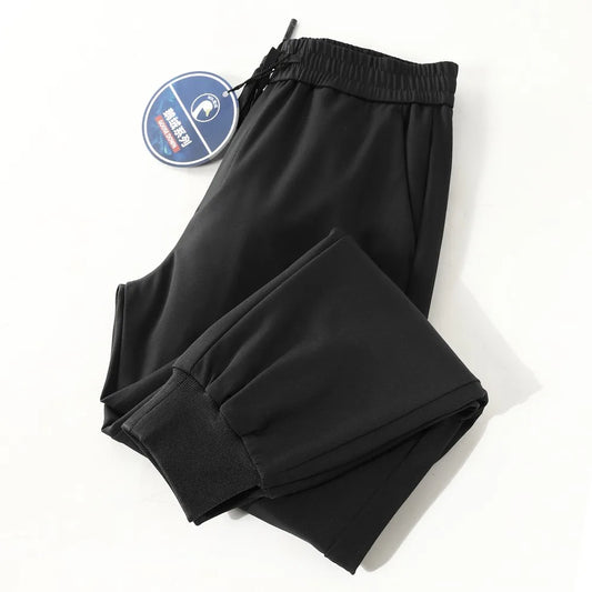 High-End Goose down Trousers Lightweight Warm Winter New Style Men's Simple Match Casual Elastic Waist Cuffed down Pants
