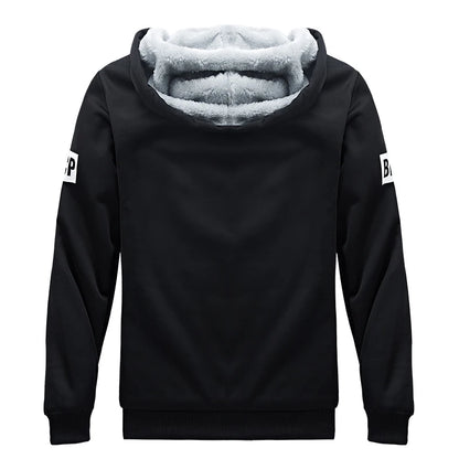 Wolf Czuadlte2024New Winter Men's Sports Set Casual Pants Hooded Sweater Youth Large Plus Plush Thickened Cardigan Two Piece Set