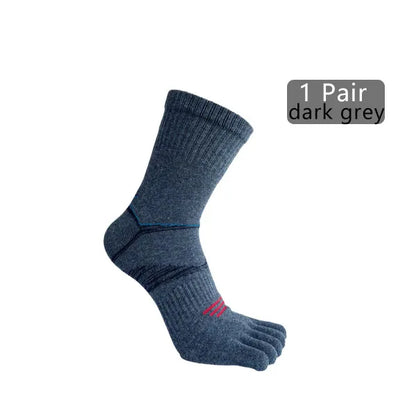 1/5 Pairs Athletic Sport Socks Toe Fitness Compression Sweat-Absorbing Bicycle Outdoor Hiking Five Finger Short Socks 4 Seasons