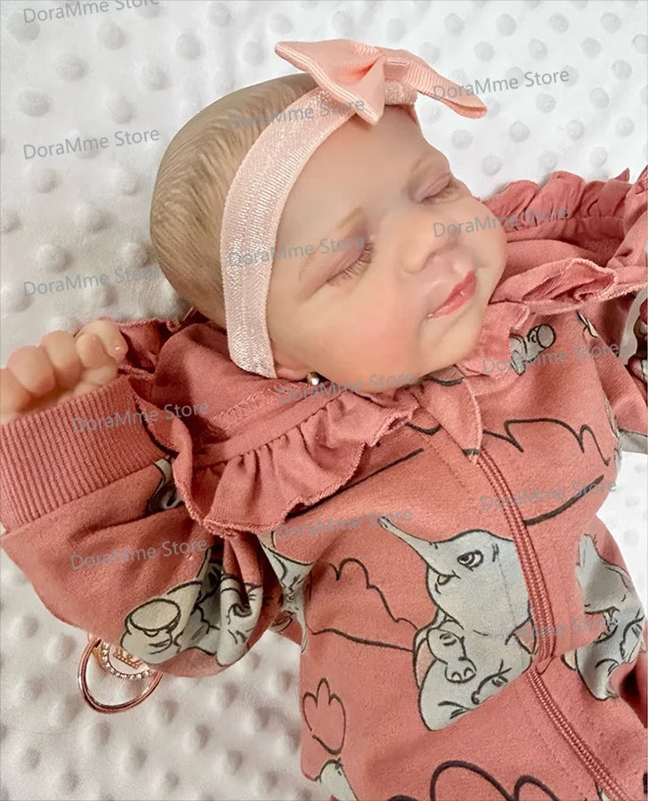 19inch Painted Kit Pascale Reborn Doll Parts Sleeping Baby with 3D Skin Painted Visible Veins Included Cloth Body