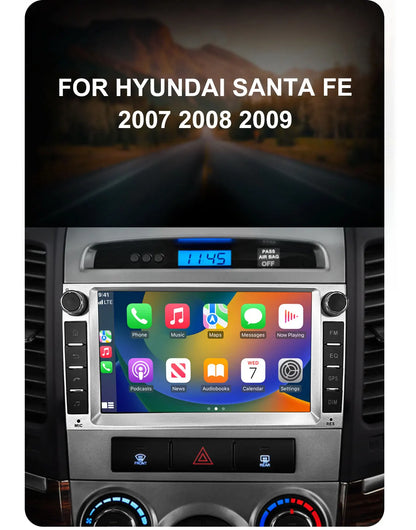 CHSTEK Android 13 Car Radio For Hyundai Santa Fe 2007 2008-2012 Head Unit Carplay Bluetooth WIFI 4G GPS Multimedia Vedio Player