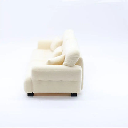 New 1:12 1:20 1:30 Flocking Sofa Model Simulation Dollhouse Decoration Living Room Furniture Mini Sofa House Accessories