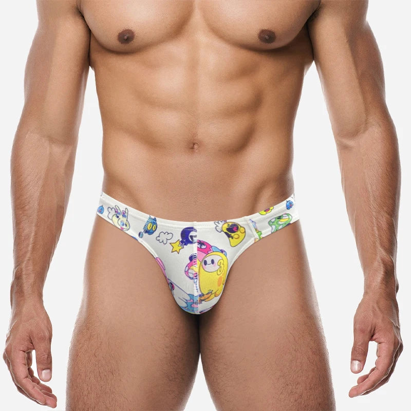 1/2/3PCS Man Thongs Underwear Hot Sale Modal Graffiti Printed Sexy Men Underpant Quick Dry Slip Panties Jockstrap Men's Thongs
