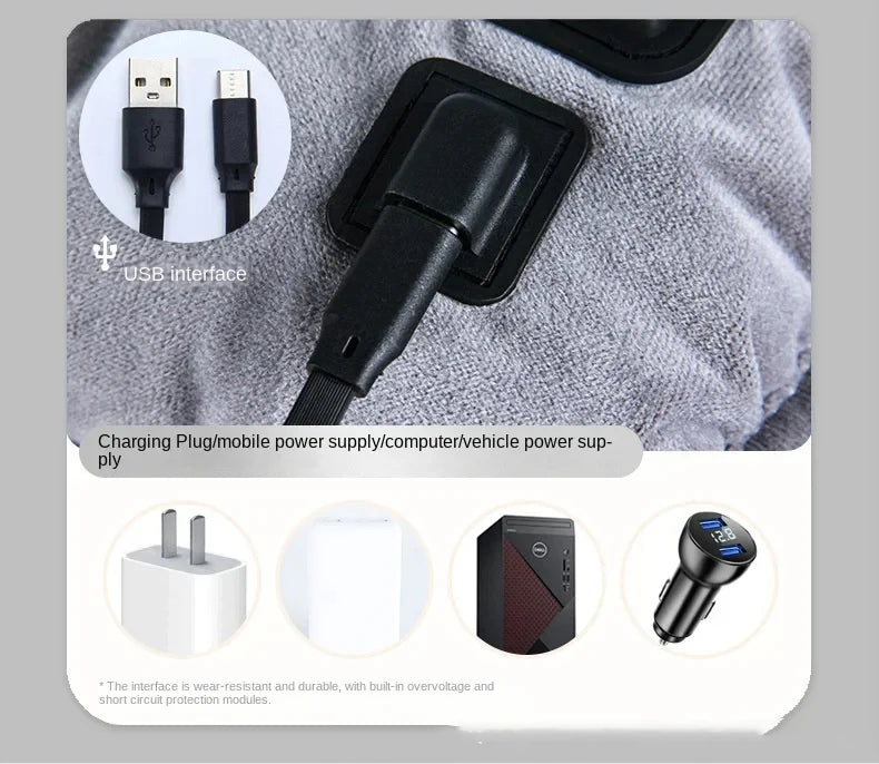 Adjustable Temperature Graphene Seat Cushion Car Winter Plush Seat Cushion 12V Universal Warm USB Electric Heating Seat Cushion