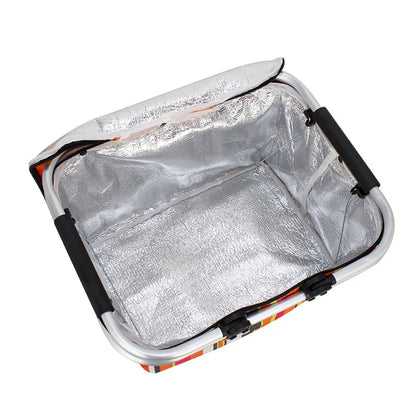 Car Oxford Outdoor Picnic Insulation Storage Basket Refrigerated Food Delivery Box Folding Shopping Basket Trunk Storage Box