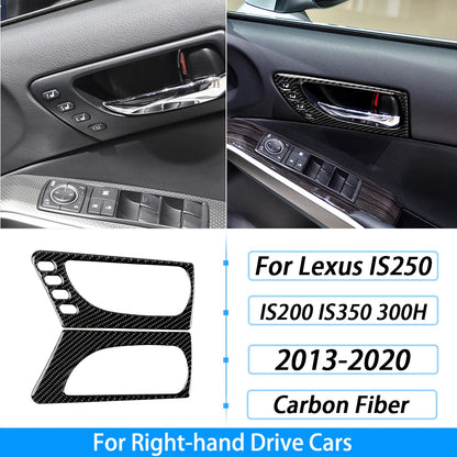 For Lexus IS250 IS350 300H 2013-2019 Carbon Fiber Gear Shift Air Outlet CD AC Window Lift Set Car Interior Accessories Sticker
