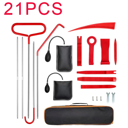 EAFC 18PCS/21PCS  Car Window Door Emergency Open Key Lost Lock Out Unlock  Auto Tools Kit Air Wedge Bag Pump Open Unlock Kit