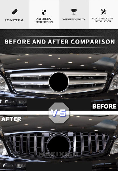 1 Piece Racing Grills Front Bumper Grille Hood Grill For Mercedes Benz C W204 07-14 Silver Style Bumper Grille Car Parts