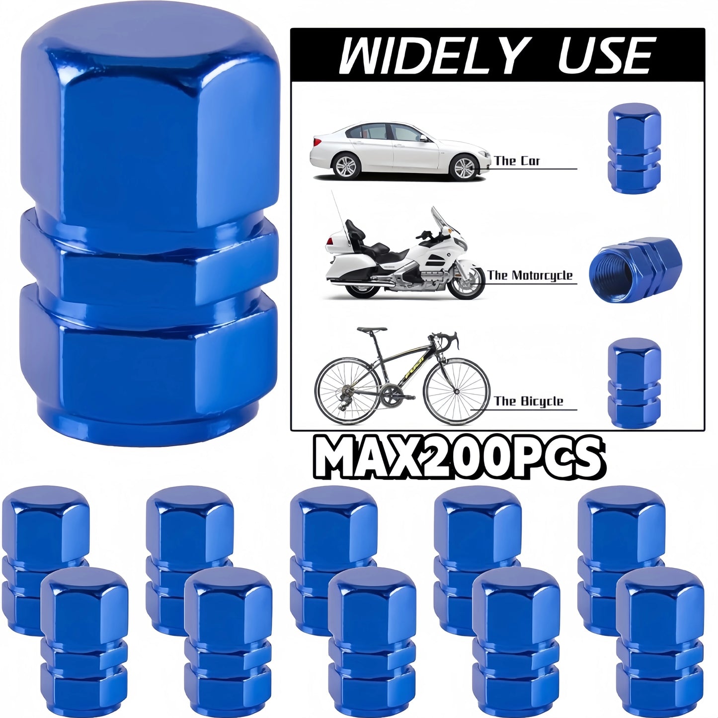 Silver Black Blue Aluminum Alloy Car Valve Cores Tire Valves Caps Air Pump Caps Tuning Products Accessories Replacement