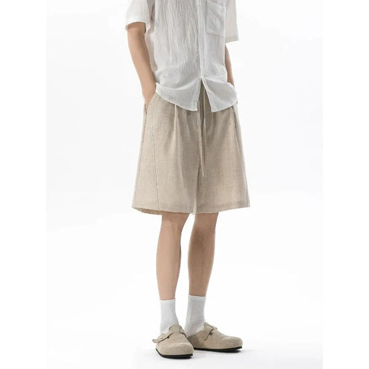 Summer Shorts for Men Breathable Loose Oversized Straight Casual High Street Elastic Waist Bermudas Shorts Baggy Casual Bottoms