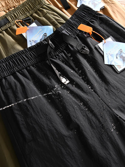 Men's Winter Outdoor Casual Workwear Straight Leg down Trousers Fashionable Long Pants Nylon Fiber Durable Comfortable Warm