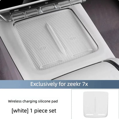 For Zeekr 7X Silicone Center Console Water Cup Frame Cover Anti-slip Wireless Charging Silicone Pad Mat Modify Accessories
