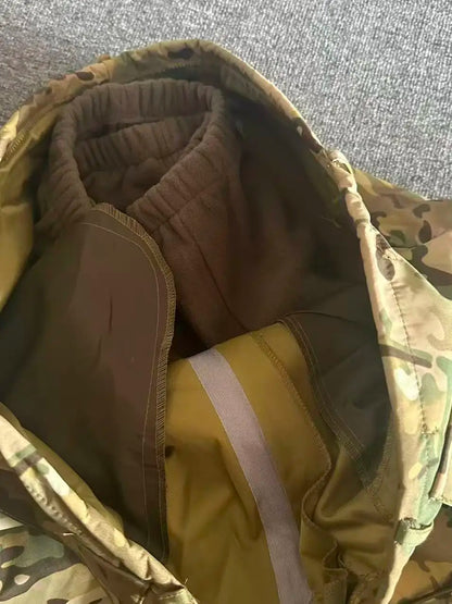 Men's Winter Outdoor Nylon Camouflage Multi-Pocket Work Trousers Three-In-One Cotton Pants Windbreaker Long Pants