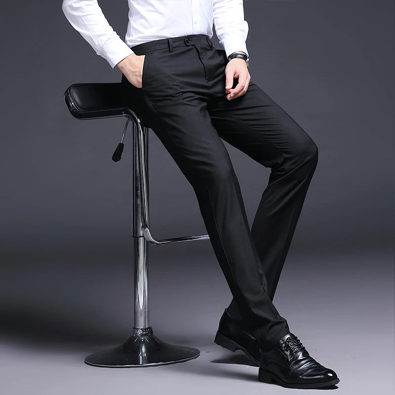 Top Grade New Brand Casual Fashion Business Suit Pant Office Trousers For Men Dress Pants Straight Trousers Men's Clothing