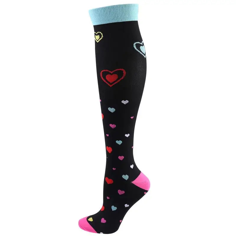 58 Styles Compression Socks 30 Mmhg Heart Star Stripe Socks New Unisex Golfs Tube Thigh Men Outdoor Long Pressure Stockings