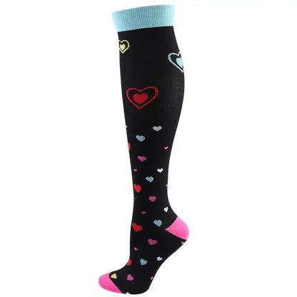 58 Styles Compression Socks 30 Mmhg Heart Star Stripe Socks New Unisex Golfs Tube Thigh Men Outdoor Long Pressure Stockings