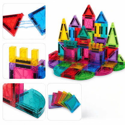 42 Pcs Magnetic Building Blocks, Kids Toy, Magnetic Tiles. Safe ABS Material Travel Pack Halloween Christmas Birthday Gift