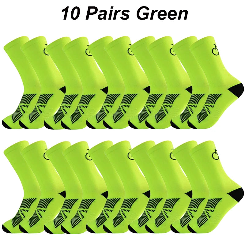 10 Pais High Quality Profession Team Men Women Cycling Socks Bike Socks Breathable Bicycle Socks Outdoor Sportswear Racing Socks