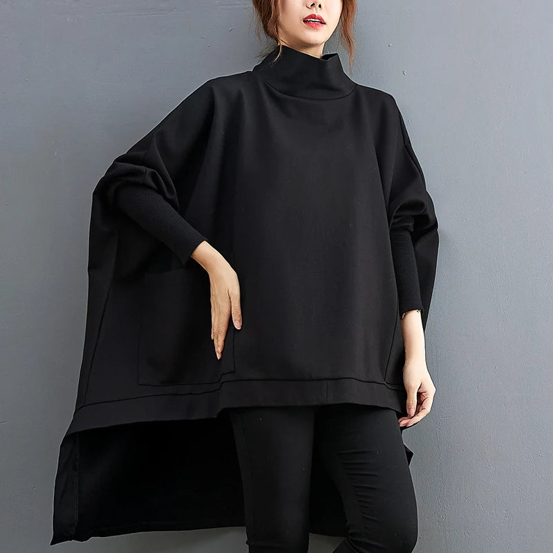 plus Size High Collar Casual Long Sve Sweatirt for plus Size Women Autumn Faion Comfortable Loose Fit Slimming Effect