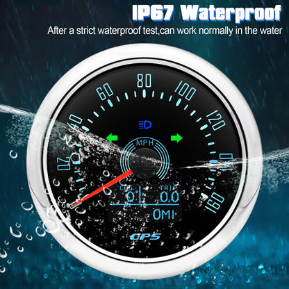 85MM Digital GPS Speedometer 0-160MPH 0-200KMH Speed Meter With GPS Antenna For Car Marine Boat 7 Color Backlight Speed Gauge