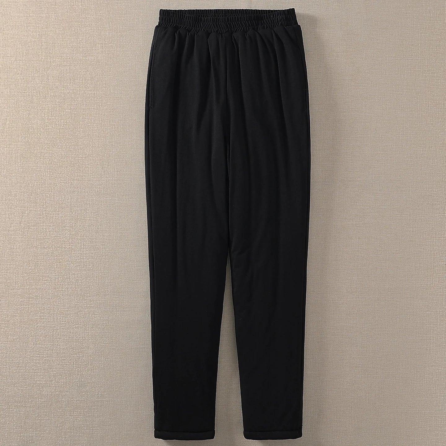 Pure Cotton High Waist Thickened Long Pants Men Women Adult Autumn Winter Warm Underwear Fleece Lined Straight Leg Trousers