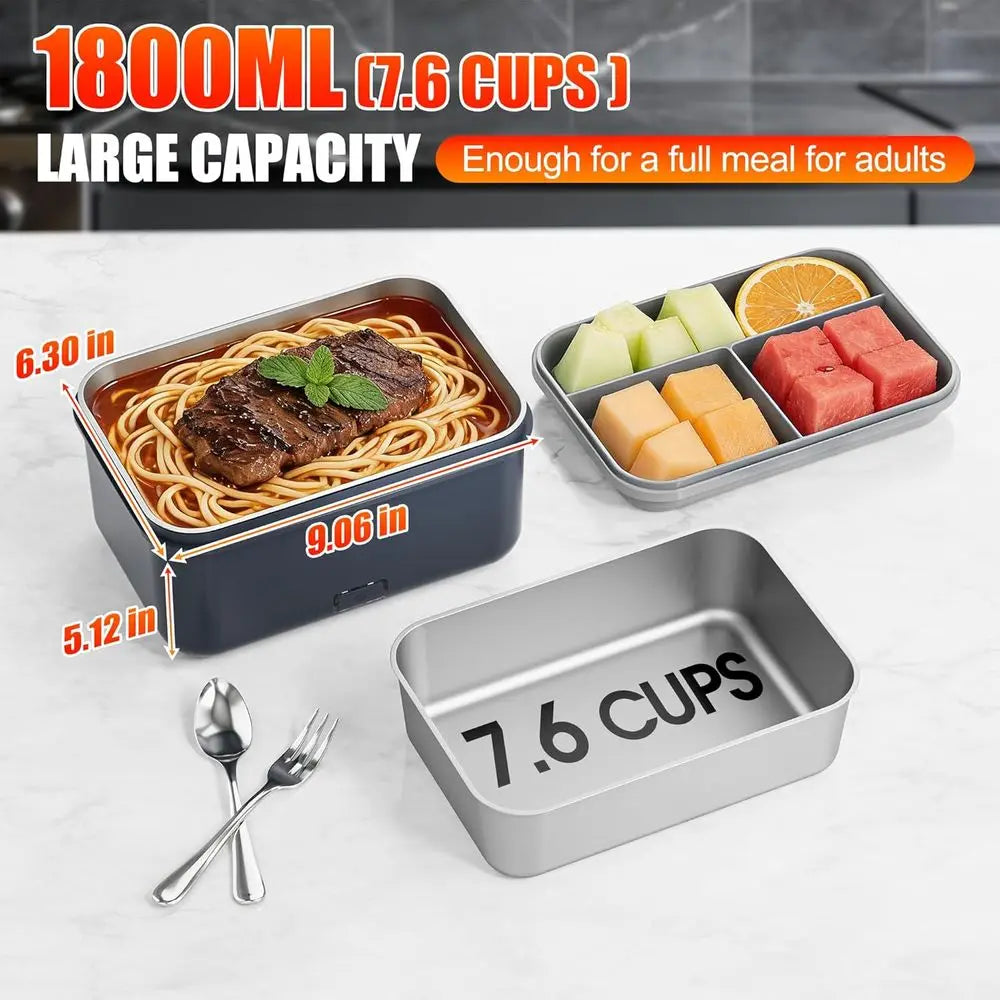 8000mAh Portable Electric Lunch Box with Automatic Heating, Ideal for Office or Outdoor Use