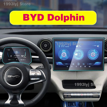 For BYD Dolphin 2021-2023 Tempered Glass Car Interior Navigation Entertainment Media Touch Center Display Screen Protective Film