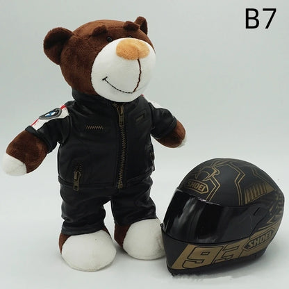 Kawaii helmet and teddy bear motorcycle decorations cute anime filled soft plush toys as gifts for friends during holidays