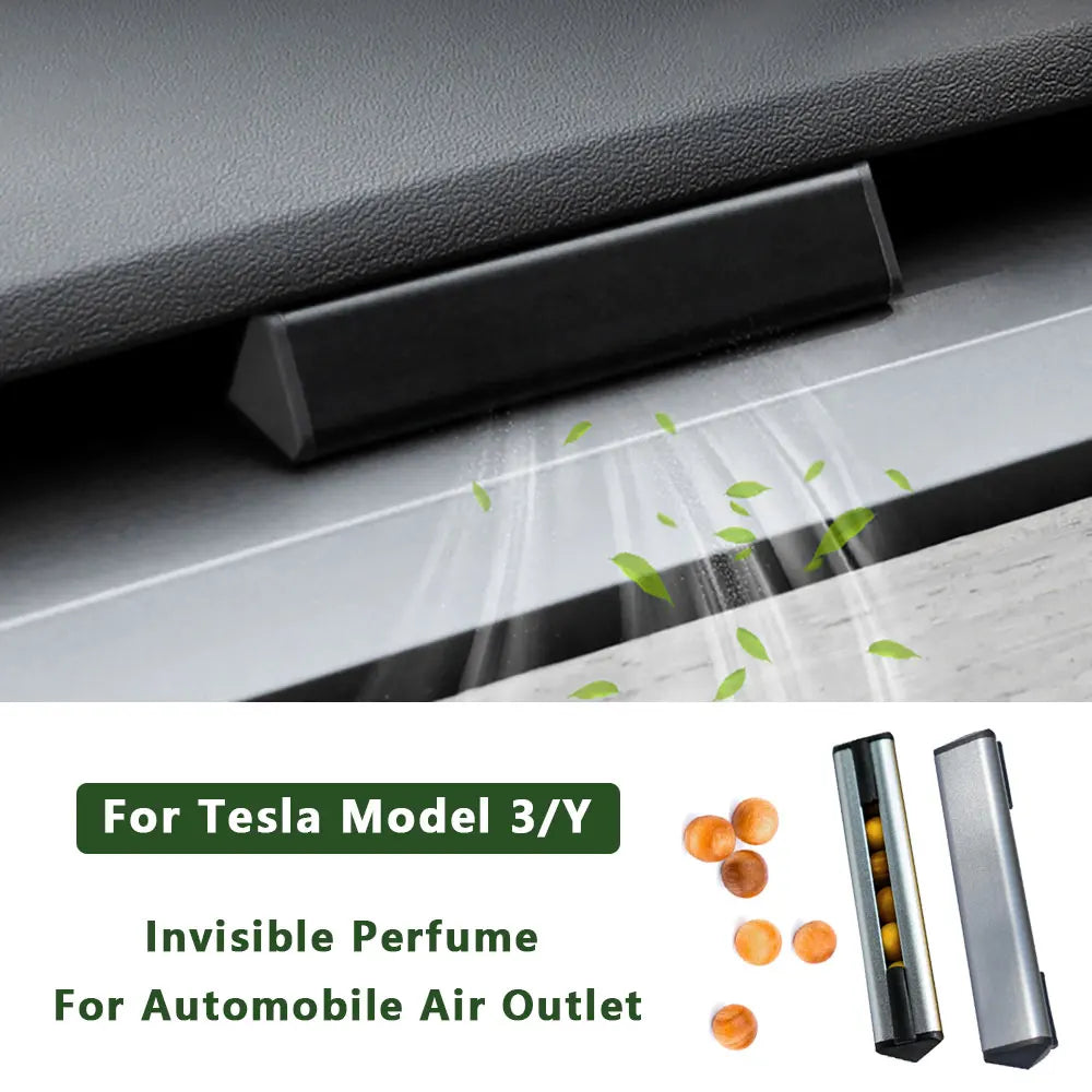 For Tesla Model 3/Y, Auto Air Freshener Car Deodorizer Diffuser Invisible Perfume For Automobile Air Outlet Remove Tobacco Smoke