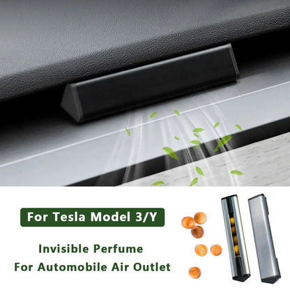 For Tesla Model 3/Y, Auto Air Freshener Car Deodorizer Diffuser Invisible Perfume For Automobile Air Outlet Remove Tobacco Smoke