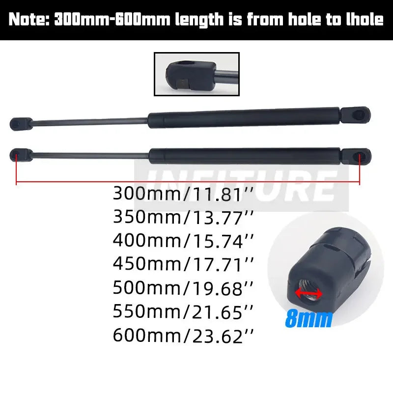 2pcs 300/350/400/450/500/550/600mm 400N Car Gas Struts Spring Shocks Lift Supports RV Windows Storage Damper Camper Back Window