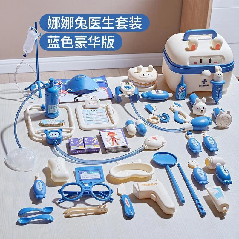 Kids Doctor Play Set Medical Kit Toys Educational Role Play Gift with Stethoscope Syringe Dentist Tools for Boys & Girls