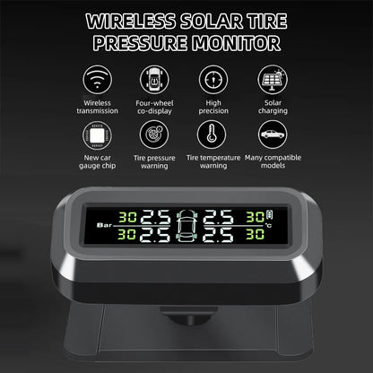 K44 Tire Pressure Monitoring System Temperature Warning 4 Sensors Adhesive Windshield Solar TPMS Car Tyre Pressure Monitor