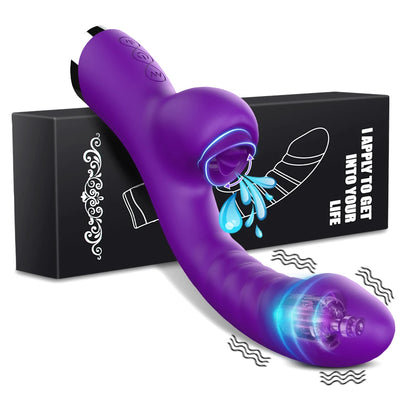 Vibrator For Women 2 In 1 Licking Machine Clitoris Stimulator G-Spot Powerful Vibro Dildo Wand Female Clit Sucker Adult Sex Toys