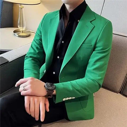 Party Yellow Male Blazer Coat Short Cropped Men's Suit Jackets Vintage Fashion 2025 Korean Style Clothes Fashionable Spring New