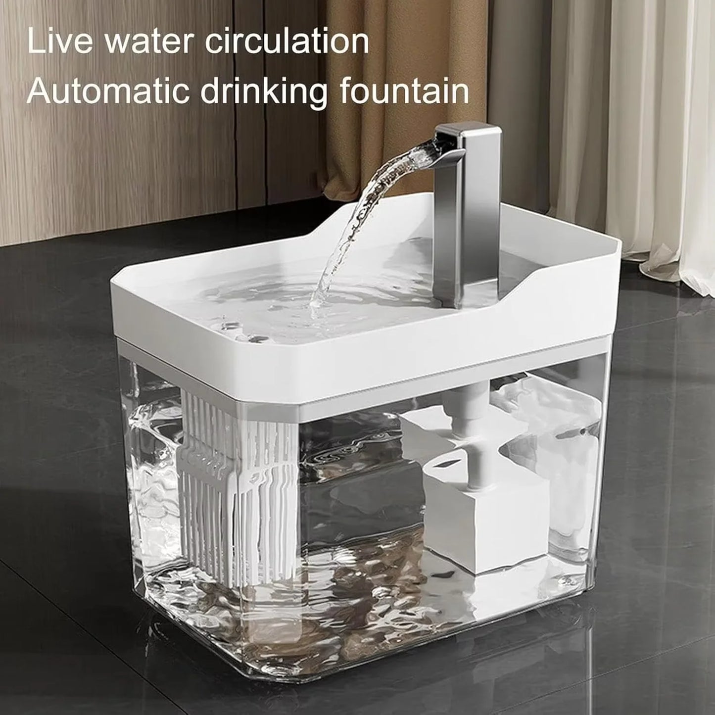 R USB Automatic Water Drinking Fountain Dispenser live water circulation Cat Water Bowl Removable with Pump Water Filter Silent