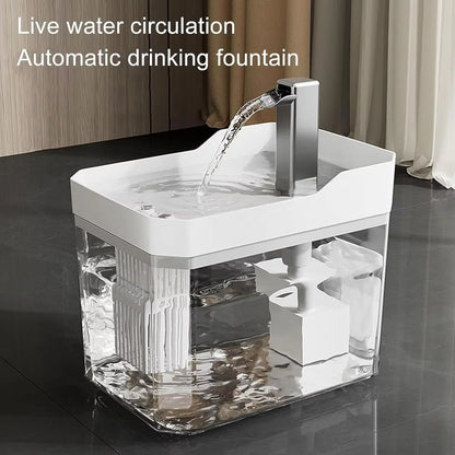 R USB Automatic Water Drinking Fountain Dispenser live water circulation Cat Water Bowl Removable with Pump Water Filter Silent