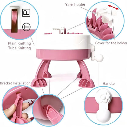 22 Needles Hand Crank Knitting Machine, DIY Yarn Weaving Tool for Scarf Hat Sweater, Lazy Knitting Accessory for Beginners