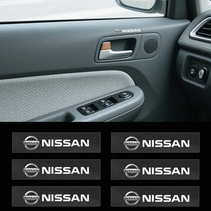 Car logo, interior stickers, central decal decoration For Nissan Qashqai X J10 J11 Trail Tiida Teana Skyline Juke X-trail Almera