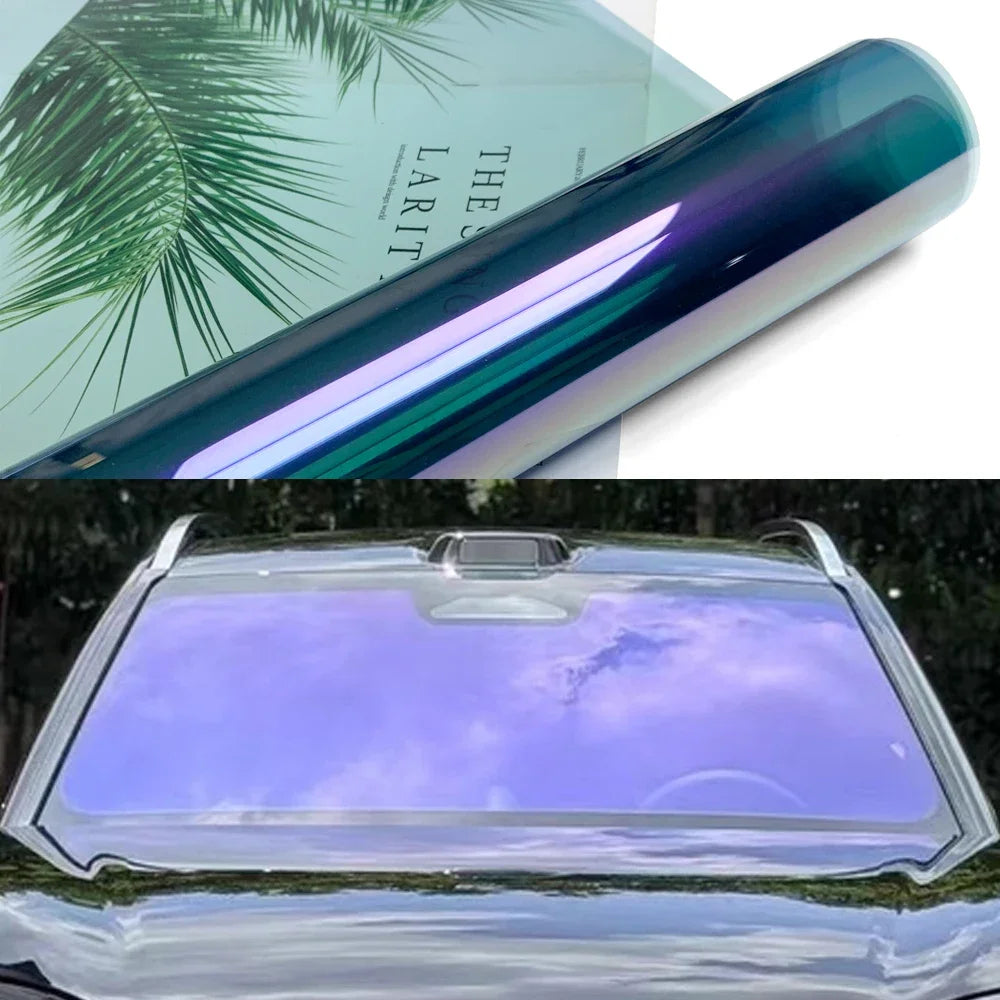 50cm X150/300/600cm Car Side Windshield VLT Purple Glass Tinting Vinyl Solar Chameleon Tint Film Nano Ceramic Proof Accessories