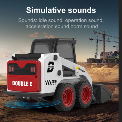 RC Excavator Double E E594 1:14 2.4G Remote Control Truck Slip Loader Digging Bucket 360 Rotation High Low Speed Engineer Toy