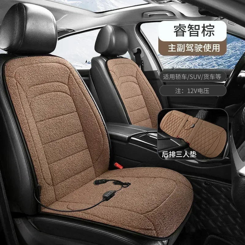 NEW 1-2PCS Heated Car Seat Cover Car Heating Cushion Winter Heated Seats Car Seat Warmer 12V Seat Cushion For Back And Seat