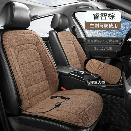 NEW 1-2PCS Heated Car Seat Cover Car Heating Cushion Winter Heated Seats Car Seat Warmer 12V Seat Cushion For Back And Seat